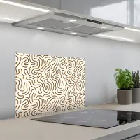 KitchenYeah Spatscherm 60x45 cm - Zelfklevende achterwand Minimalistisch - Patroon - Terracotta - Keuken muurbeschermer - Spatwand fornuis