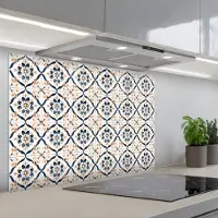 KitchenYeah Spatscherm 90x60 cm - Zelfklevende achterwand Bladvorm - Patroon - Kleurrijk - Keuken muurbeschermer - Spatwand fornuis