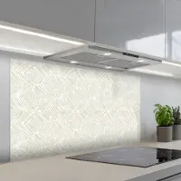 KitchenYeah Spatscherm 120x60 cm - Zelfklevende achterwand Abstract - Ruiten - Beige - Keuken muurbeschermer - Spatwand fornuis