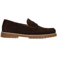 Manfield Bruine suède loafers | Maat 46