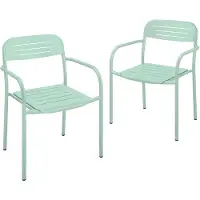 Outsunny tuinstoelenset - Metaal - 56 x 58 x 78 cm - Groen