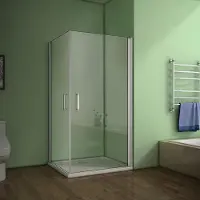 AICA 100x76x185cm,2x douchedeur,douchecabine douchewand hoekinstap draaideur draaideur ESG glazen douche