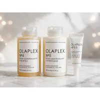 Olaplex No.4 Bond Maintenance Shampoo, No.5 Bond Maintenance Conditioner en No.0.5 Scalp Longevity Treatment