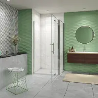 AICA Douchecabine 110x90x195cm, draaideur+ vouwdeur (L-vorm),NANO EasyClean veiligheidsglas