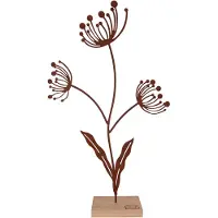 UNUS Staander decoratieve bloemsilhouet roestlook klein - staand - cadeau - kast decoratie - tafel decoratie