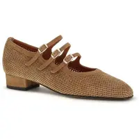 Carel Paris Carel Parijs Beige Kalfsleer Bos Taurus Ballerina's