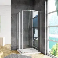 AICA 90x70x185cm Douchecabine hoekinstap met schuifdeuren 6mm ESG glas