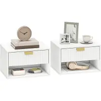 HOMCOM Nachtkastje - Spaanplaat - 40 x 30 x 25 cm - Wit