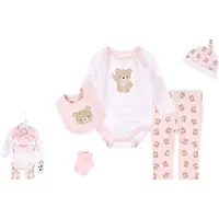 VBM babykleding - 5-delige set - rompertje-broekje-muts-kousjes-slabbetje - 3-6 maand
