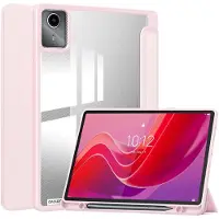 EtuiTab Clear Pencil Serie - Tablethoes - Lenovo Idea Tab - Roze - Doorzichtige Achterkant - Met Rysikhouder
