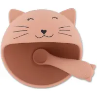 Trixie | Eerste Baby Maaltijdset – Mrs. Cat – Siliconen – Zuignap – 4m+