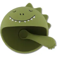 Trixie | Eerste Baby Maaltijdset – Mr. Dino – Siliconen – Zuignap – 4m+