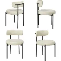 Hawthyhome Eetkamerstoel Set van 4 PU Lederen Stoelen Gestoffeerd met Metalen Poten Moderne Keukenstoel Comfortabele Design Zitstoel voor Eetkamer Woonkamer Keuken Slaapkamer Horeca