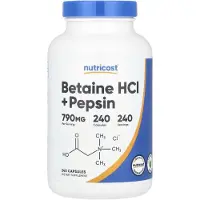 Nutricost - Betaine HCI + Pepsine Capsules (240 capsules)