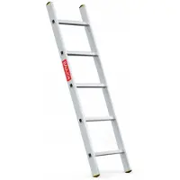 Baulich Rechte aluminium ladder - 5 treden - Aanleunladder met antislip sporten - Licht en stabiel - Werkhoogte 244 cm - Max. 150 kg