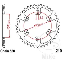JT Sprockets 520 Sc Jtr210.49sc Steel Achtertandwiel