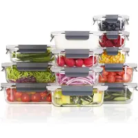 Meisterhome Vershoudbakjes Glas - Ovenschalen set – Met deksel - Oven – Meal Prep Bakjes - 12 Delige set - Luchtdicht - Vershouddoos van glas - BPA Vrij