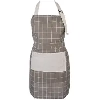 Clayre & Eef Keukenschort 69x68 cm Grijs Polyester
