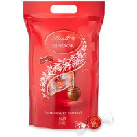 Lindt LINDOR Melkchocolade bonbons 1kg - 80 zacht smeltende melkchocolade bonbons - hersluitbare verpakking