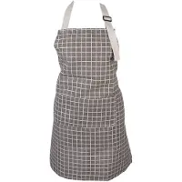 Clayre & Eef Keukenschort 69x68 cm Grijs Polyester