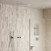 Saniclear Manchester plafond inbouw regendouche 48x33cm RVS look PVD met staafhanddouche