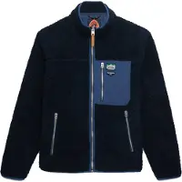 Superdry Fleece jas 'VINTAGE RETRO' navy / royal blue/koningsblauw