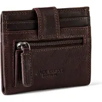 Jack kinsky Porto 116 Portemonnee RFID-bescherming Leer 10 cm - Jongens - Horizontaal - mokka