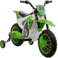HOMCOM HOMdotCOM elektrische motorfiets kindermotor elektrisch voertuig kindervoertuig groen + wit