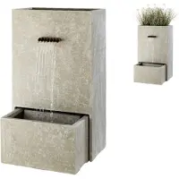 Décoris Font.planter grc l35b60h100cm grijs
