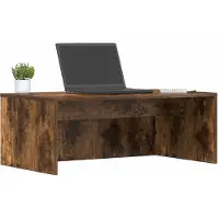 vidaXL Aan de muur bevestigd bureau Rook Eiken Bewerkt hout