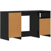 vidaXL Bureau Zwart Eiken Bewerkt hout 140 x 50 x 76 cm 2 st