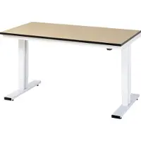 RAU Adlatus werkbank, elektrisch in hoogte verstelbaar, 22 mm MDF-plaat, tot 300 kg, B 1500 x D 800 x H 720-1120 mm, bruin/lichtgrijs