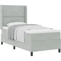 vidaXL Boxspring bed met hoofdeinde Lichtgrijs 100 x 200 cm Fluweel