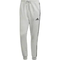 Adidas Sportbroek 'ESSENTIALS THREE STRIPES FLEECE' grijs gemêleerd / zwart