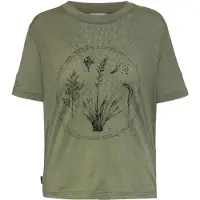 Icebreaker - Dames wandel- en bergkleding - W Merino 150 Tech Lite SS Crop Tee Seed Story Lichen voor Dames van Wol - Maat S - Groen