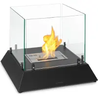 Klarstein Tafelhaard indoor, Draagbare bio-ethanol tafelhaard, Bio-ethanolhaard met 4-6 u brandduur, 0,9kW ethanol-tafelhaard voor binnen, Geurloos & rookvrij tafelvuur indoor, 48x48x40cm
