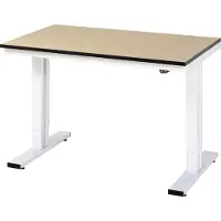 RAU Adlatus werktafel, elektrisch in hoogte verstelbaar, 22 mm MDF-plaat, tot 300 kg, B 1250 x D 800 x H 720-1120 mm, bruin/lichtgrijs