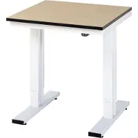 RAU Adlatus werktafel, elektrisch in hoogte verstelbaar, 22 mm MDF-plaat, tot 300 kg, B 750 x D 800 x H 720-1120 mm, bruin/lichtgrijs