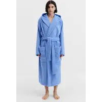 Tekla Unisex Hooded Bathrobe Clear Blue Maat: XXS | Badjassen Outlet | Unisex | Blauw