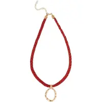 White Stuff Fay Cord Pendant Necklace Dark Red Maat: OS | Kettingen Outlet | Dames | Rood
