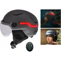 TNB Casque vélo avec feu de freinage automatique et visière T'nB Urban Moov Taille M Gris foncé