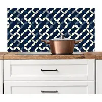 KitchenYeah Spatscherm keuken 100x50 cm - Kookplaat achterwand Abstract - Patroon - Blauw - Muurbeschermer - Spatwand fornuis - Hoogwaardig aluminium
