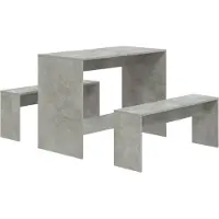 vidaXL 3-delige Eethoekset bewerkt hout betongrijs