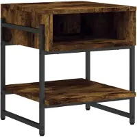 vidaXL Salontafel 40x40x45 cm bewerkt hout gerookt eikenkleurig