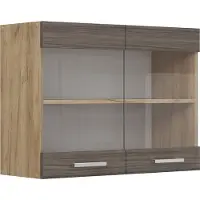 Vicco R-Line Glazen keukenkast – 80 cm Edel grijs