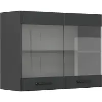 Vicco R-Line Glazen keukenkast – 80 cm Antraciet landhuis