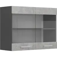 Vicco R-Line Glazen keukenkast – 80 cm Beton