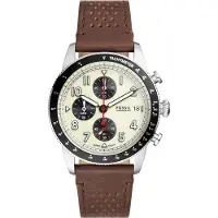 Fossil Analoog horloge ivoor / bruin / zwart / zilver