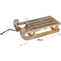 Home Styling Collection Houten slee met LED 30cm - White Wash.