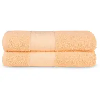 Good Morning Badstof Badlaken 100% Katoen 70x140cm - peach - Set van 2